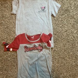 Tshirts. Girlie girl small in womens and Razorback XL in girls